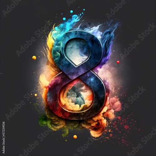Colorful  logo  number 8  