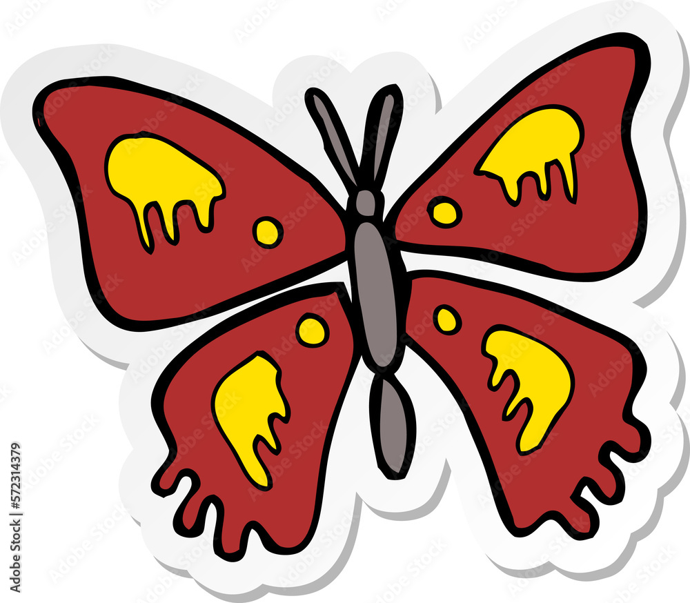 Obraz premium sticker of a cartoon butterfly