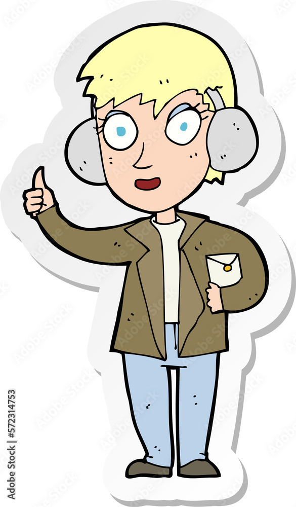 sticker of a cartoon air force woman sticker of a cartoon air force woman