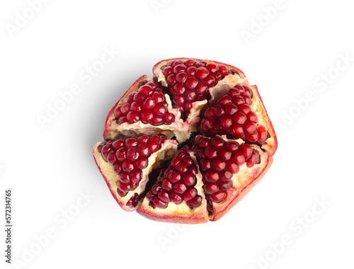 Wallpaper Mural Pomegranate with cut peel on isolation top view close-up. Torontodigital.ca