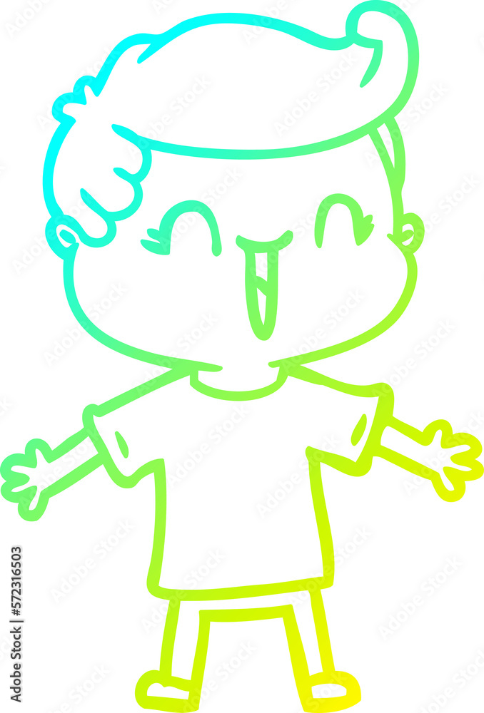 cold gradient line drawing cartoon laughing boy cold gradient line drawing cartoon laughing boy