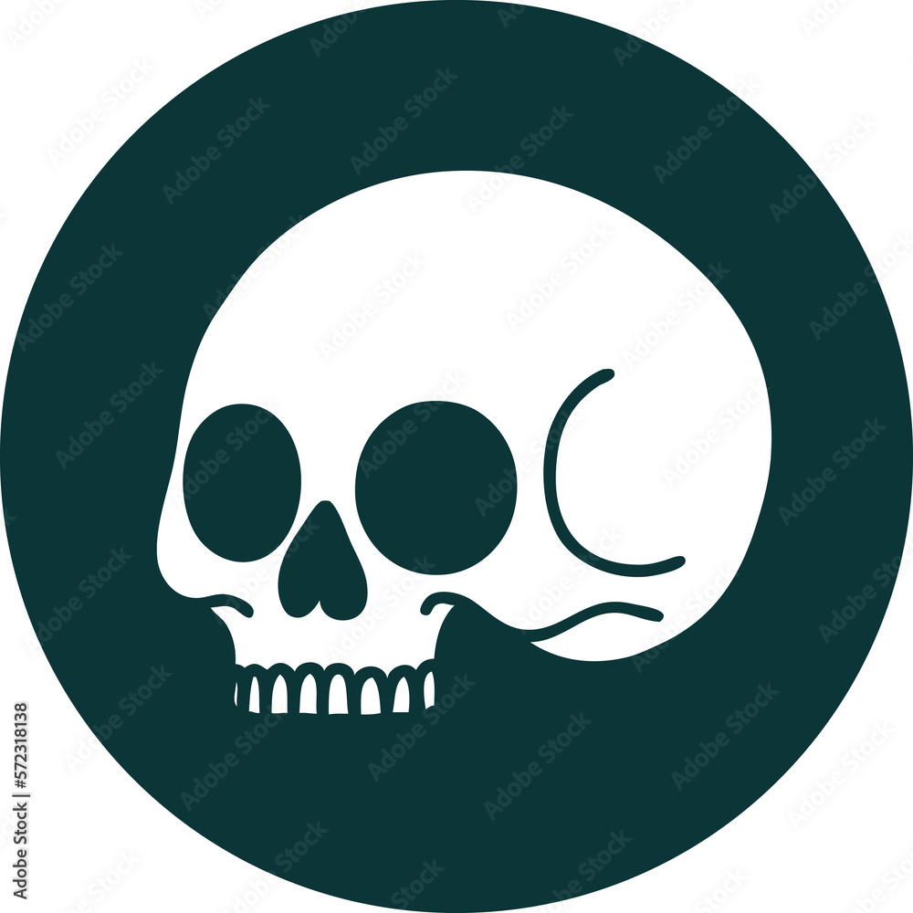 tattoo style icon of a skull