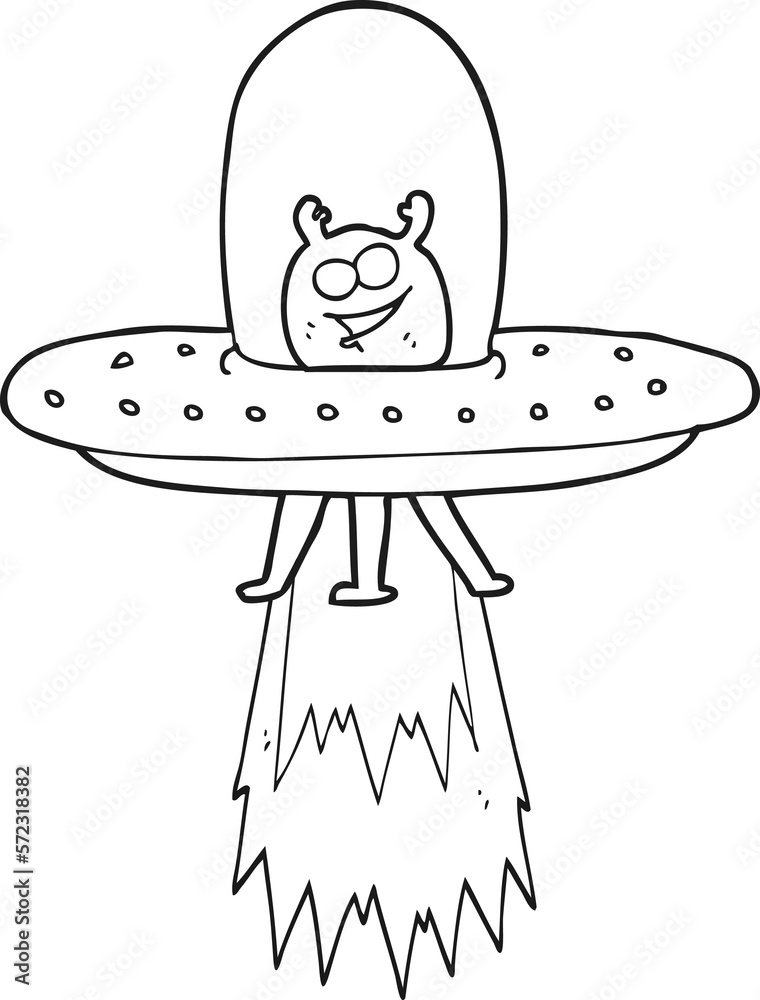 black and white cartoon space alien black and white cartoon space alien