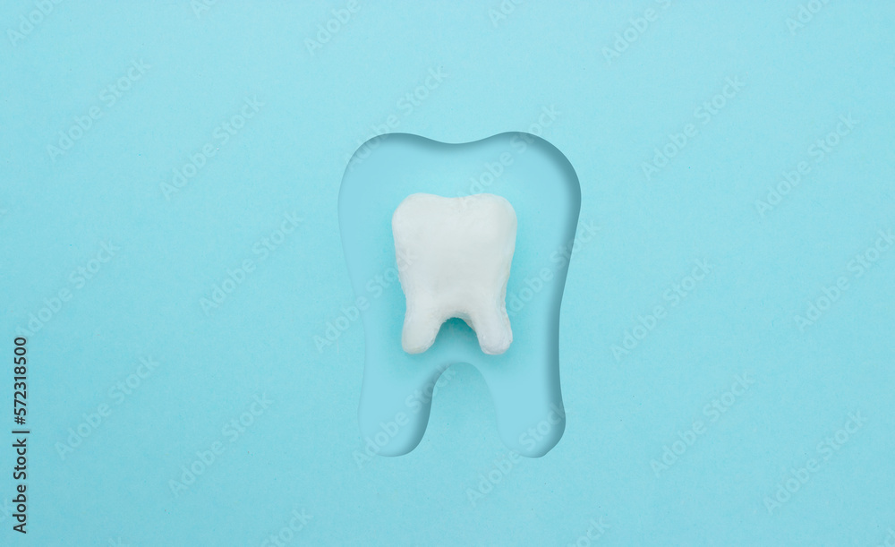 Protective vortex around tooth model. Oral dental hygiene concept.