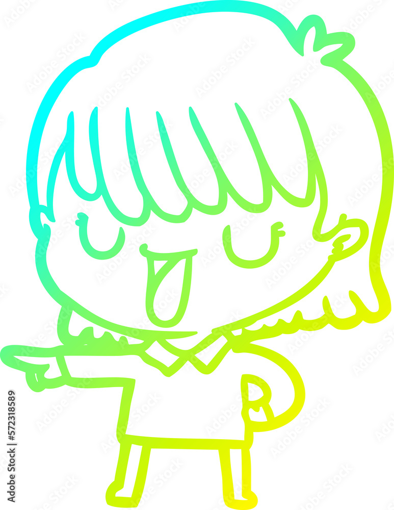 cold gradient line drawing cartoon woman cold gradient line drawing cartoon woman