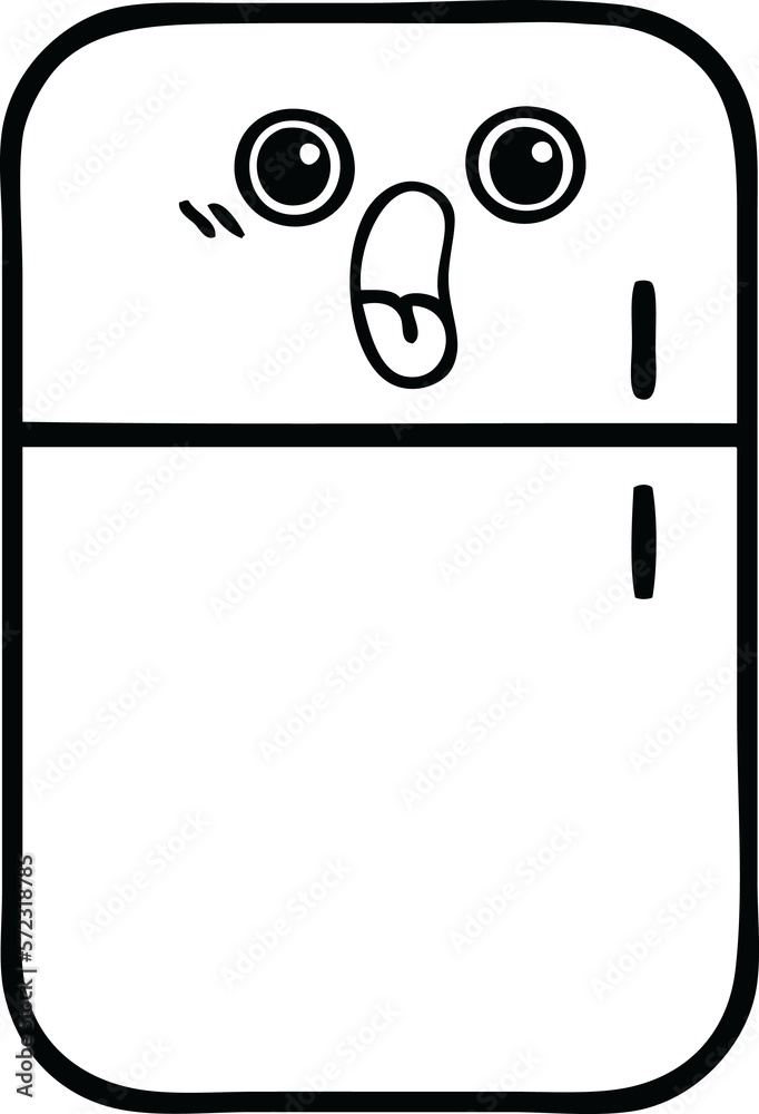 line drawing cartoon fridge freezer line drawing cartoon fridge freezer