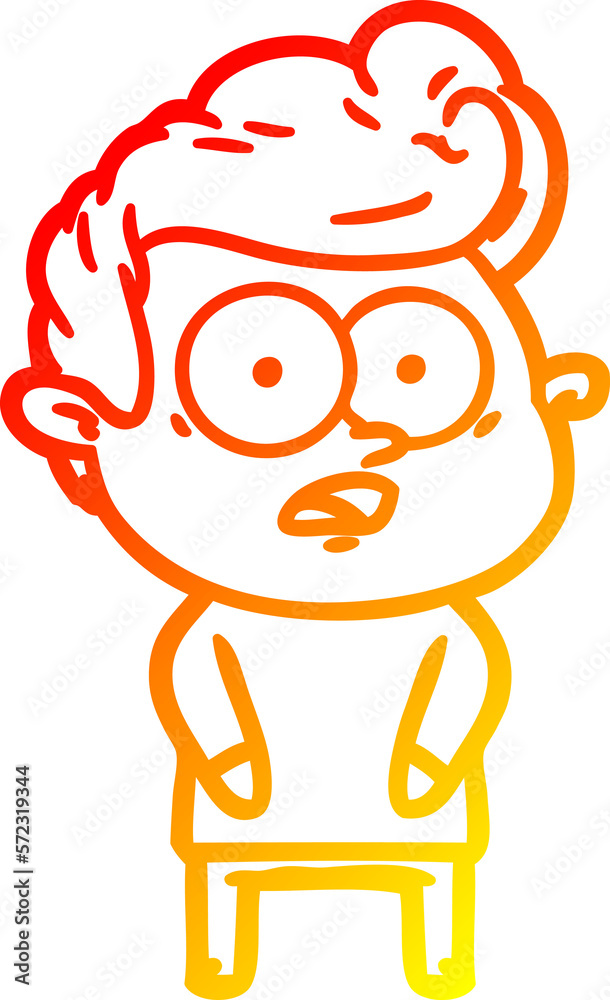 warm gradient line drawing cartoon staring man warm gradient line drawing cartoon staring man