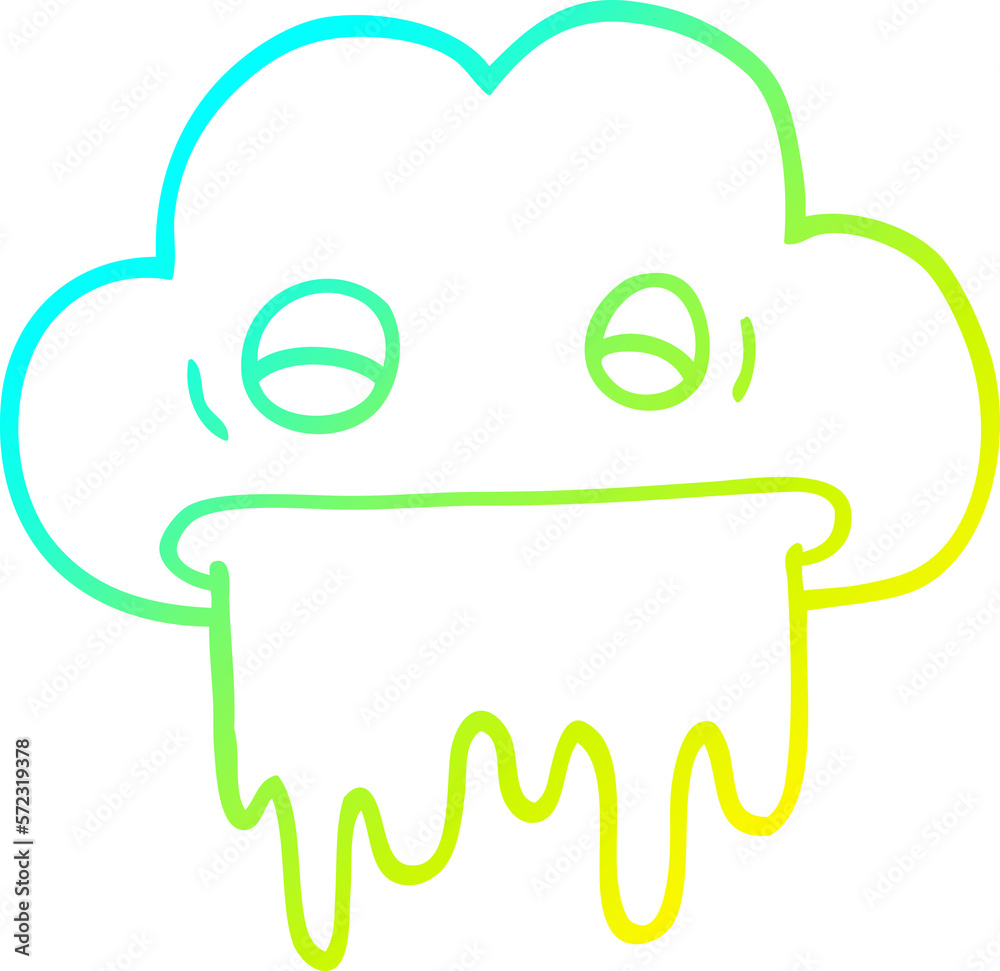cold gradient line drawing cartoon rain cloud cold gradient line drawing cartoon rain cloud