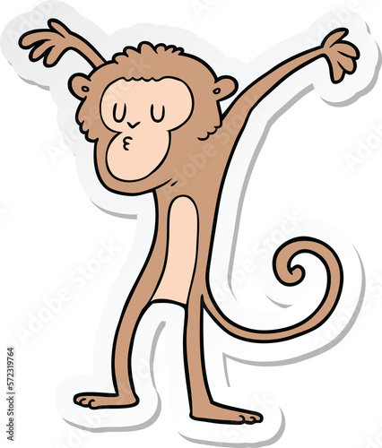 Photography sticker of a cartoon monkey