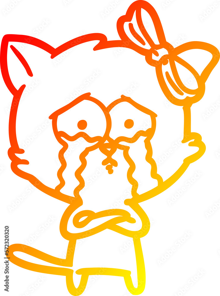 warm gradient line drawing cartoon cat warm gradient line drawing cartoon cat