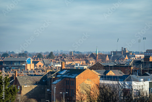Northampton town cityscape over blue sky in england uk