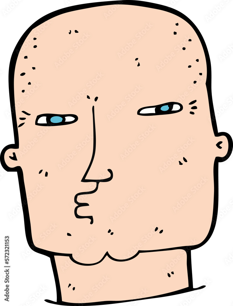 cartoon bald tough guy