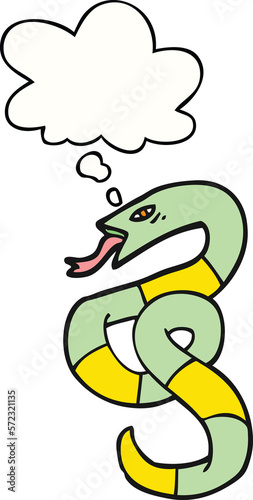 cartoon snake and thought bubble