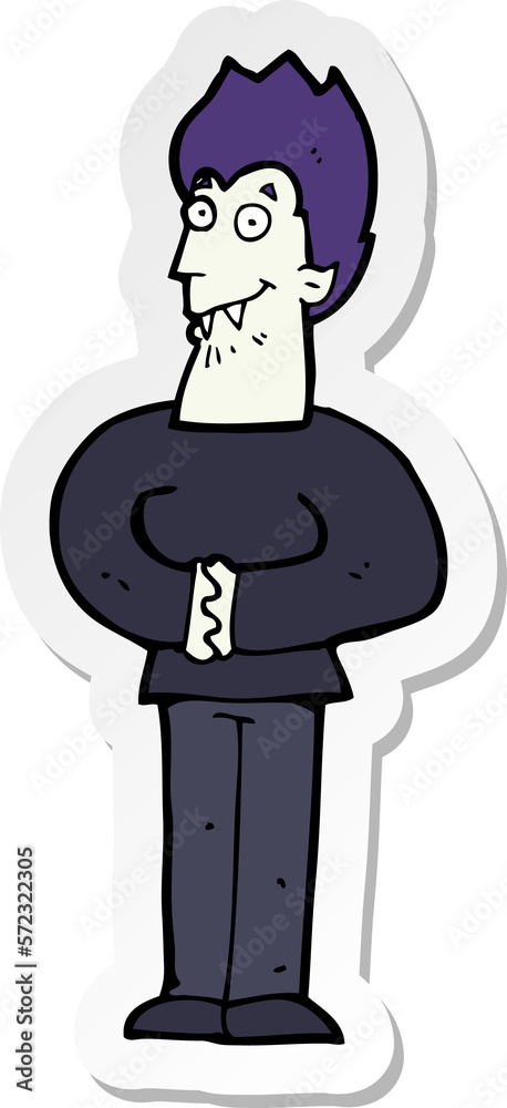 sticker of a cartoon vampire sticker of a cartoon vampire