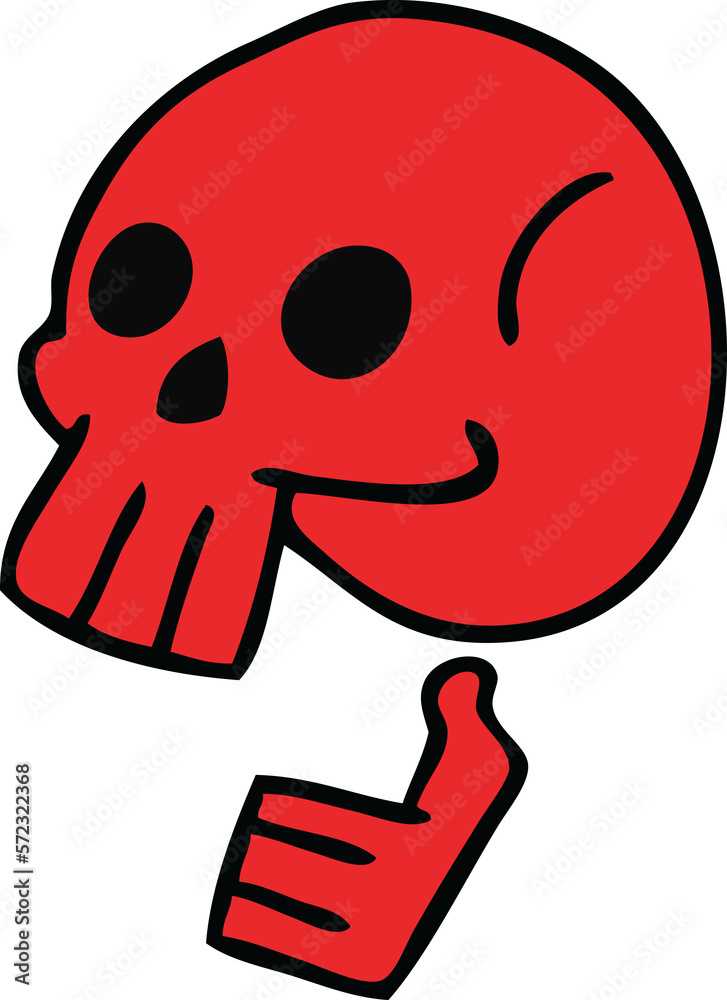 quirky hand drawn cartoon skull quirky hand drawn cartoon skull
