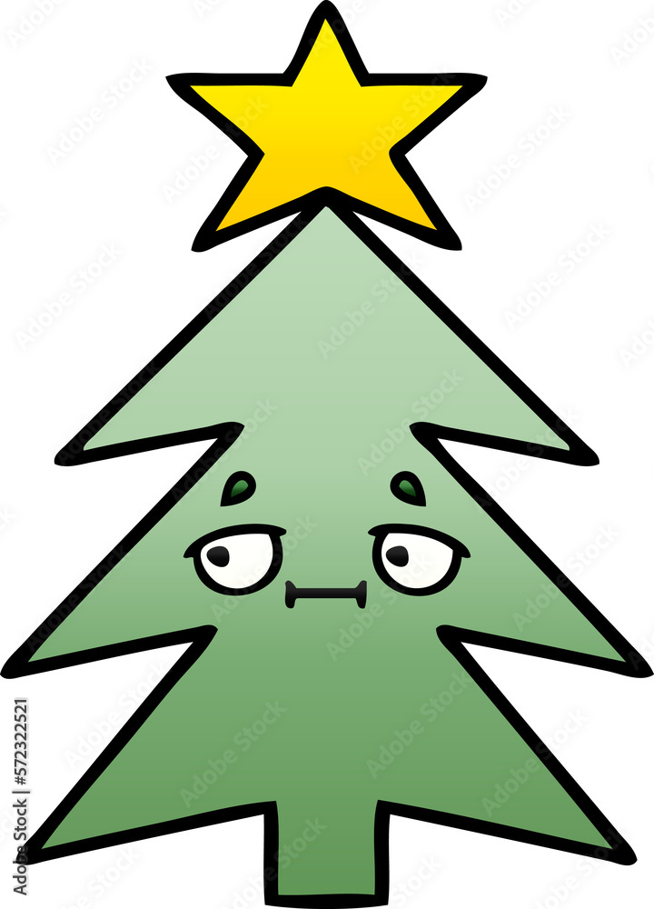 gradient shaded cartoon christmas tree gradient shaded cartoon christmas tree