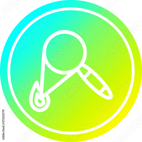 magnifying glass burning circular in cold gradient spectrum