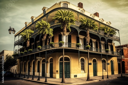 Historic building in the French Quarter in New Orleans, USA photo