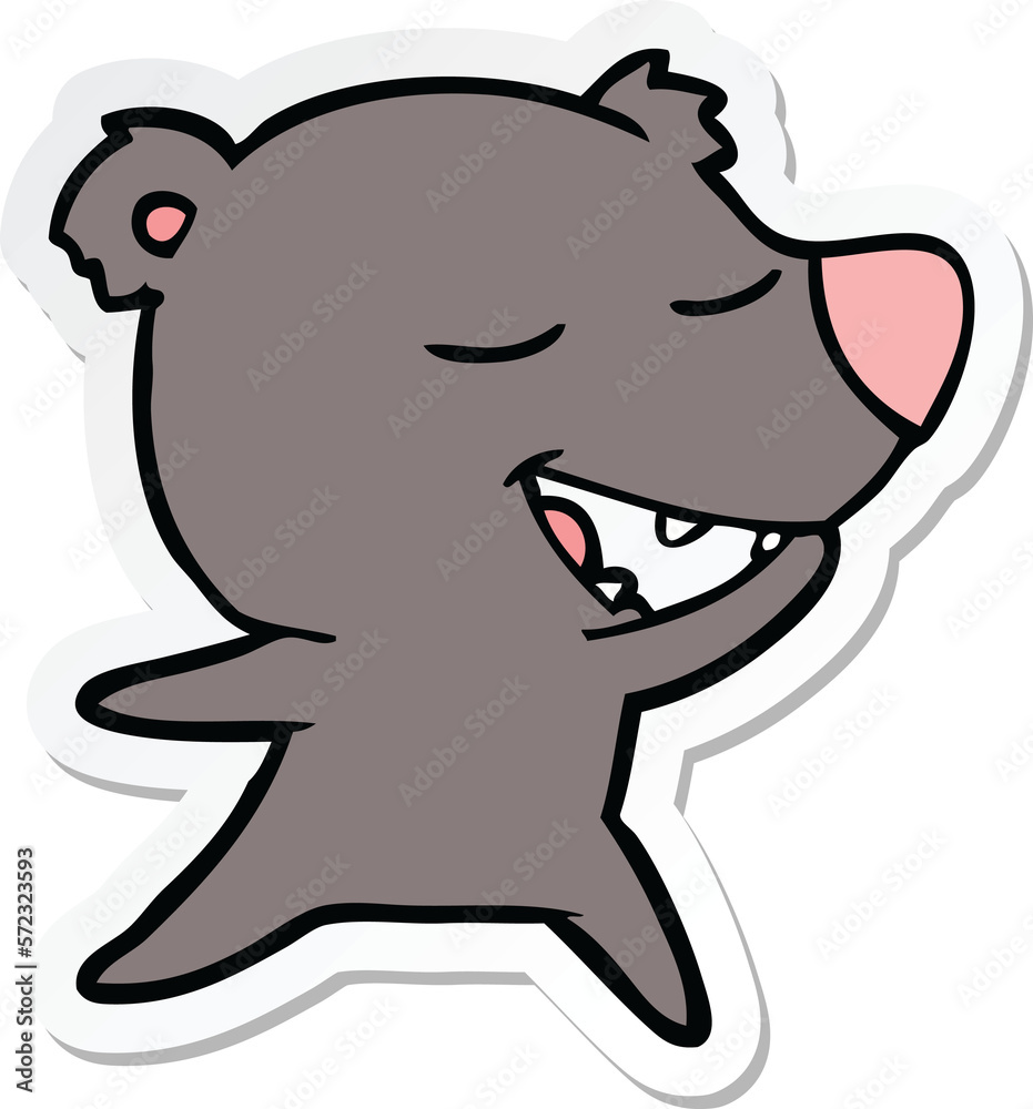 sticker of a cartoon bear