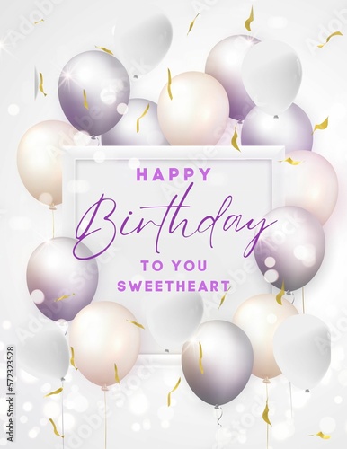 Foto Happy birthday card with balloons Design