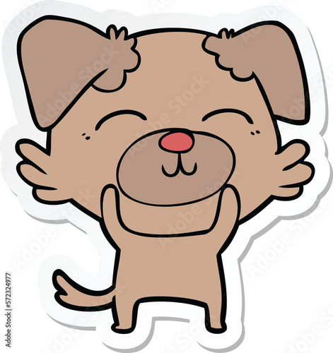 sticker of a cartoon dog