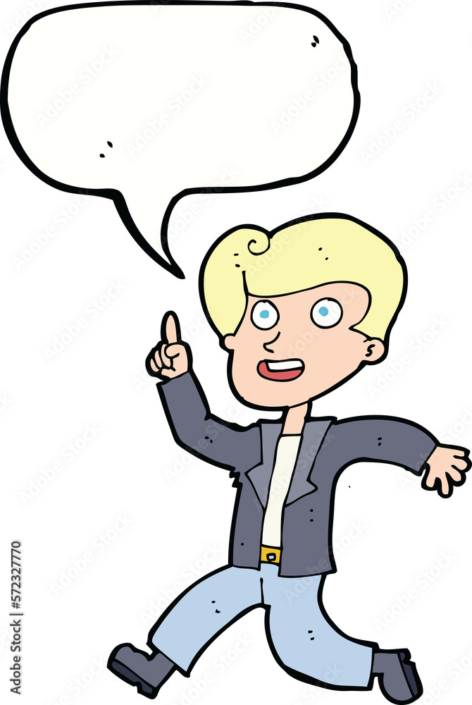 cartoon man with great idea with speech bubble cartoon man with great idea with speech bubble