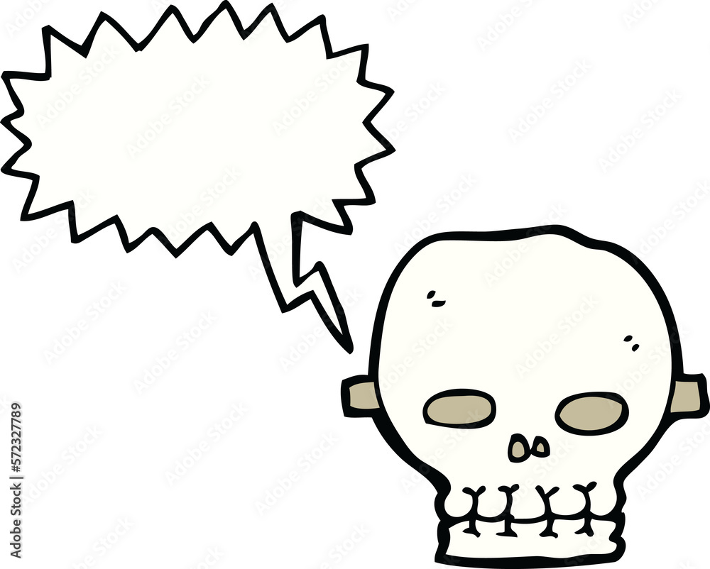 cartoon spooky skull mask with speech bubble cartoon spooky skull mask with speech bubble