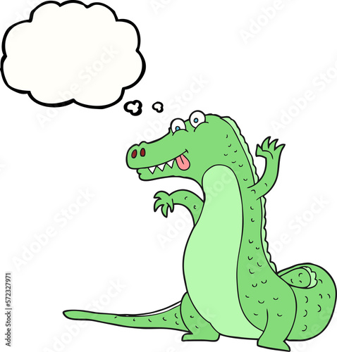 thought bubble cartoon crocodile