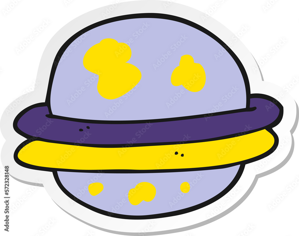 sticker of a cartoon alien planet sticker of a cartoon alien planet