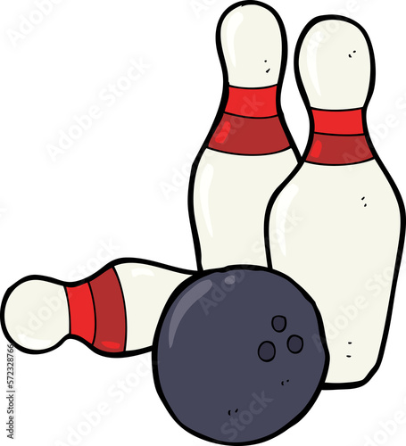 ten pin bowling cartoon © lineartestpilot