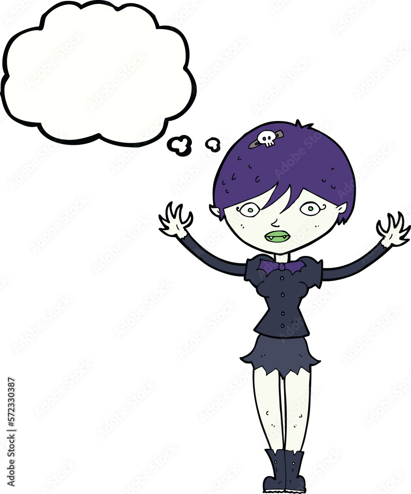 cartoon vampire girl with thought bubble cartoon vampire girl with thought bubble