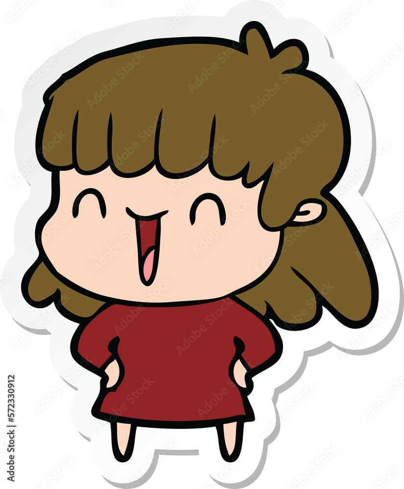 sticker of a cartoon woman sticker of a cartoon woman