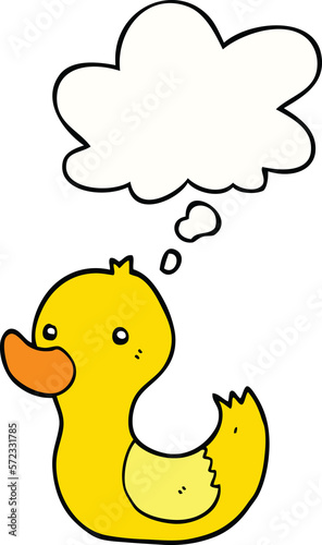 cartoon duck and thought bubble