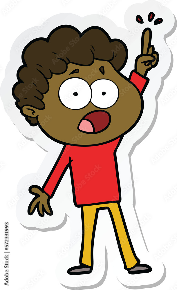 sticker of a cartoon man gasping in surprise sticker of a cartoon man gasping in surprise