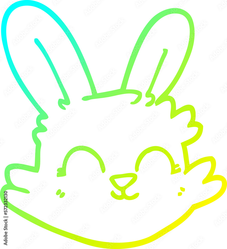 cold gradient line drawing cartoon happy rabbit cold gradient line drawing cartoon happy rabbit