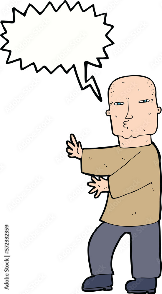 cartoon tough man with speech bubble cartoon tough man with speech bubble