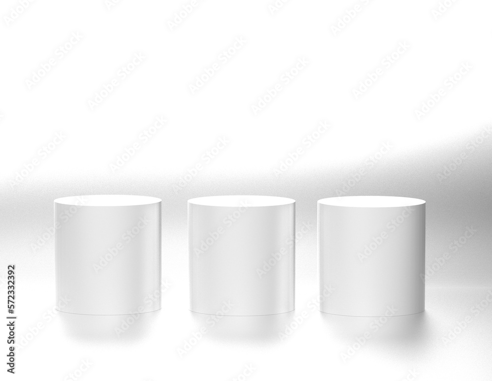 3 cylinder pedestal podium display, Empty room background.silver metallic. Abstract modern rendering 3d shape for products display presentation. minimal wall scene, Studio room. 3 cylinder pedestal podium display, Empty room background.silver metallic. Abstract modern rendering 3d shape for products display presentation. minimal wall scene, Studio room.