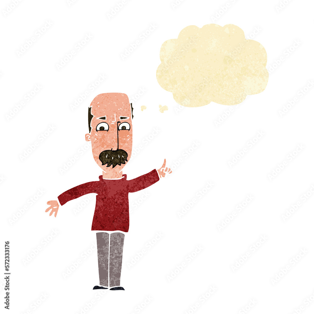 cartoon man issuing stern warning with thought bubble cartoon man issuing stern warning with thought bubble