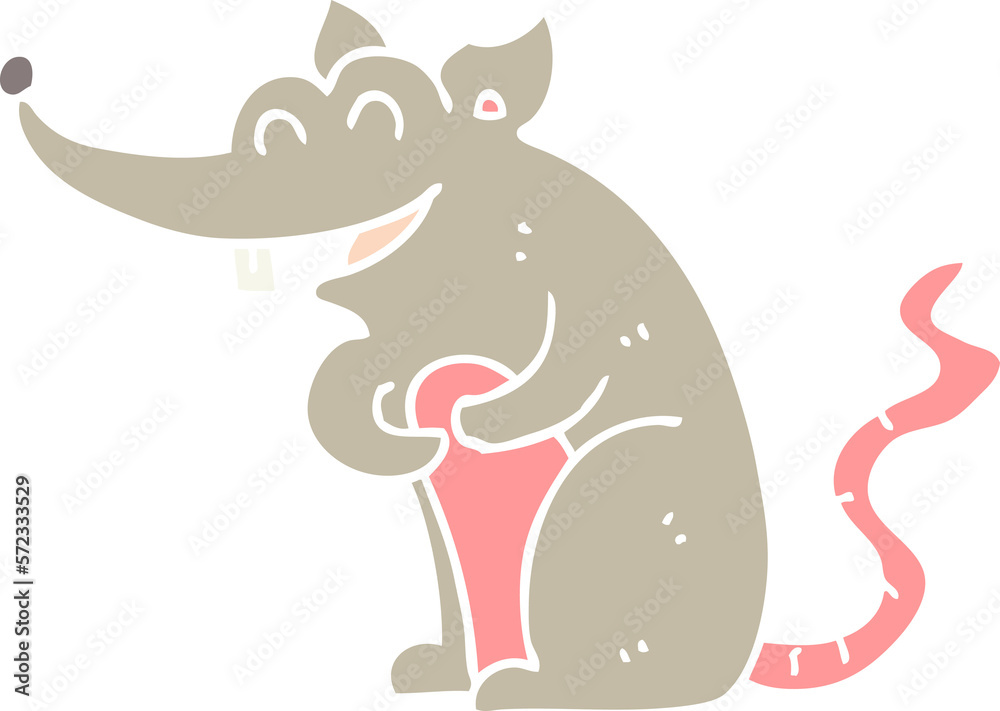 flat color style cartoon rat flat color style cartoon rat