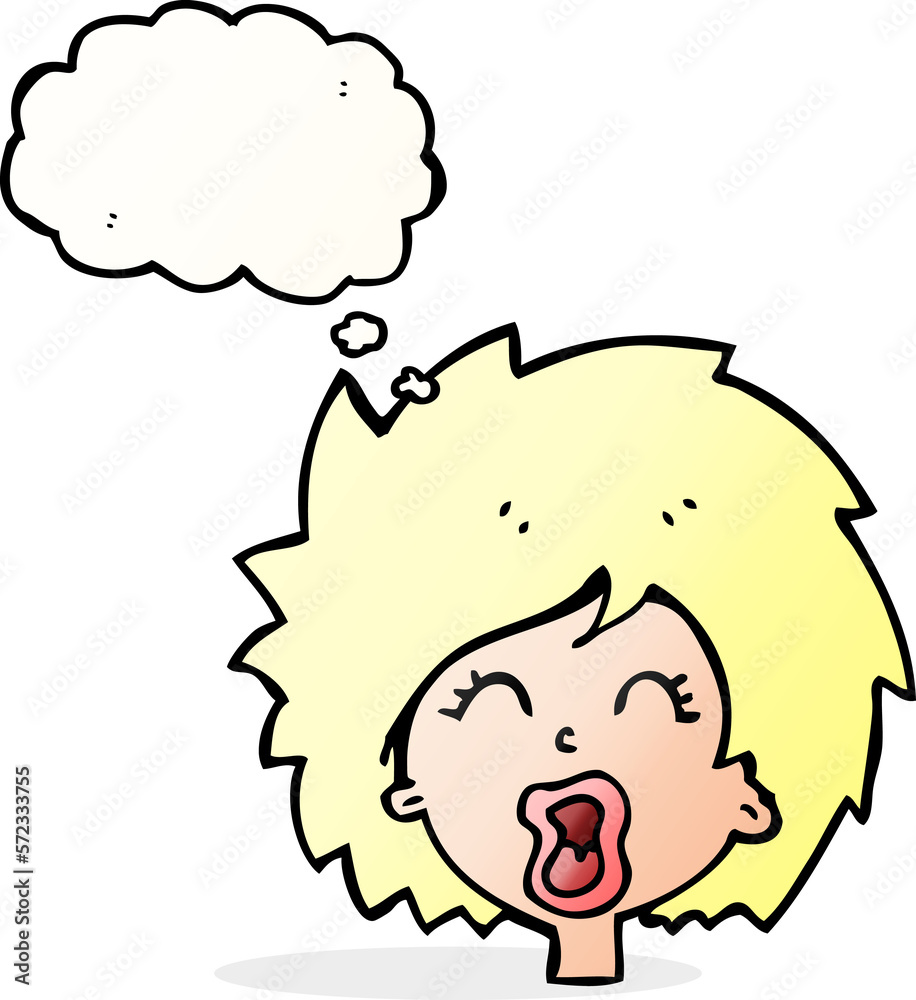 cartoon woman screaming with thought bubble cartoon woman screaming with thought bubble