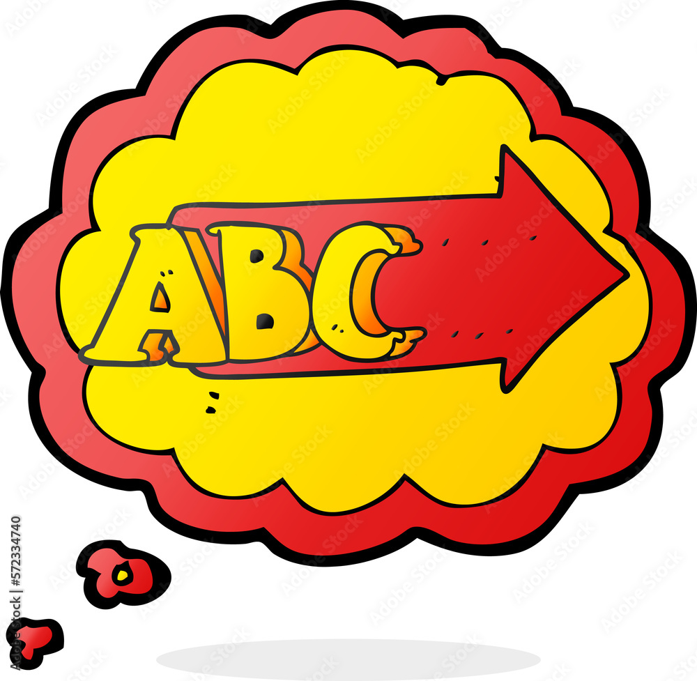 thought bubble cartoon ABC symbol thought bubble cartoon ABC symbol