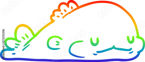 rainbow gradient line drawing cute fish