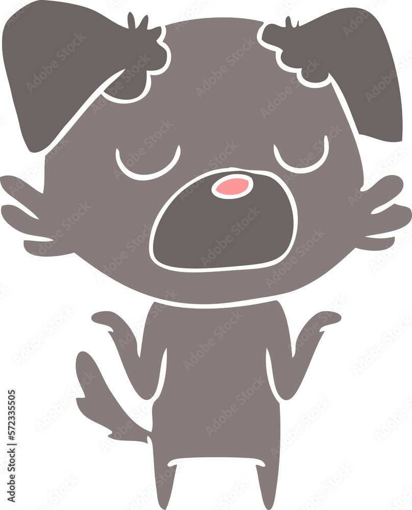 flat color style cartoon dog shrugging shoulders flat color style cartoon dog shrugging shoulders