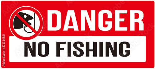 A sign that says   danger no fishing . Keep out 