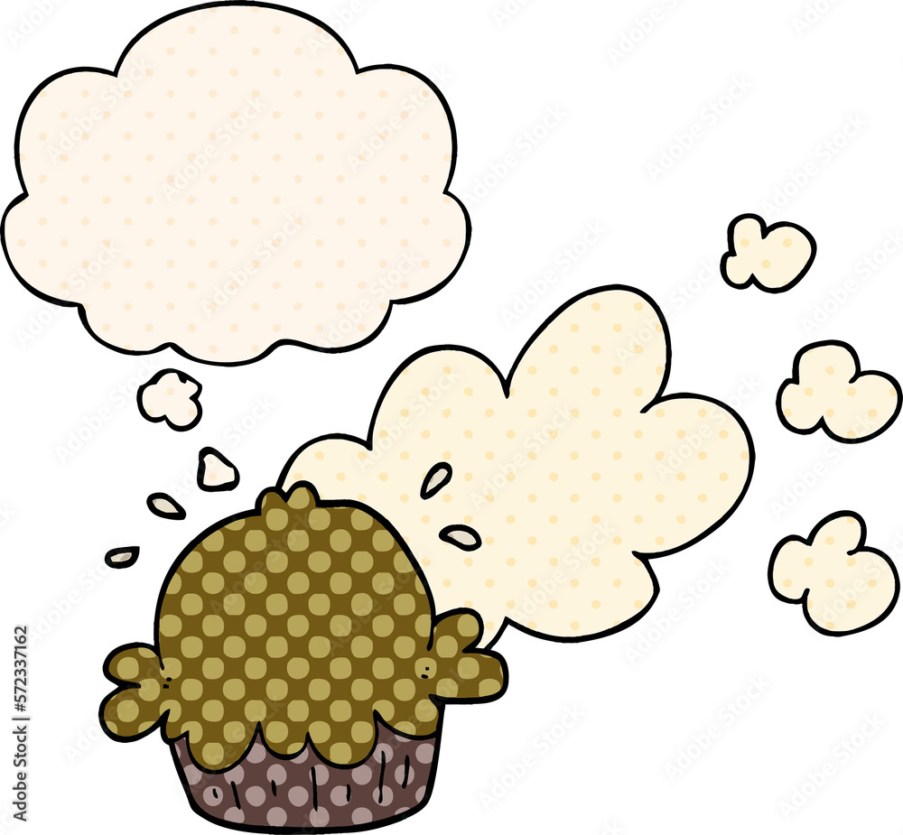 cute cartoon pie and thought bubble in comic book style cute cartoon pie and thought bubble in comic book style