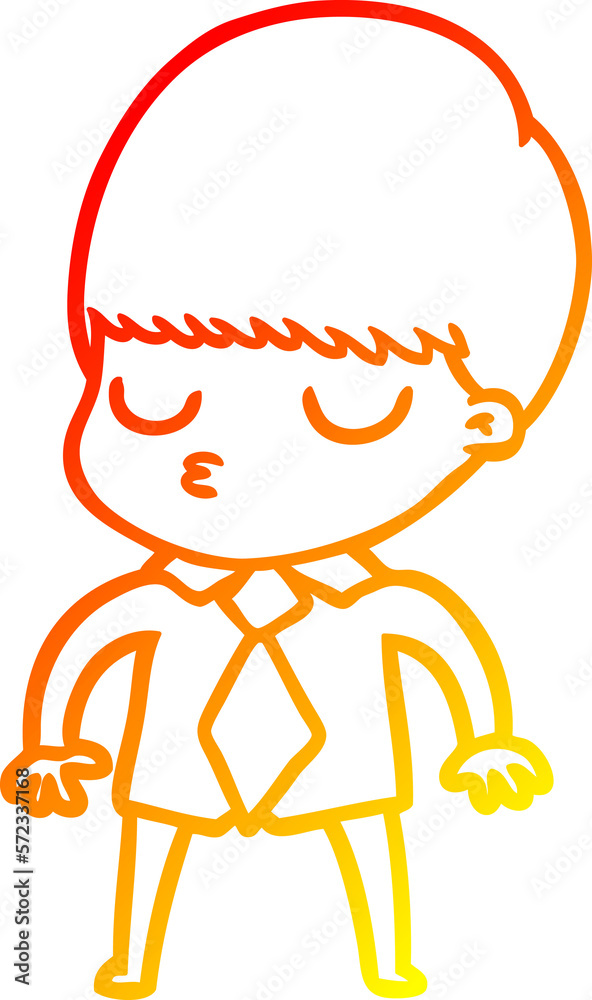 warm gradient line drawing cartoon calm boy warm gradient line drawing cartoon calm boy