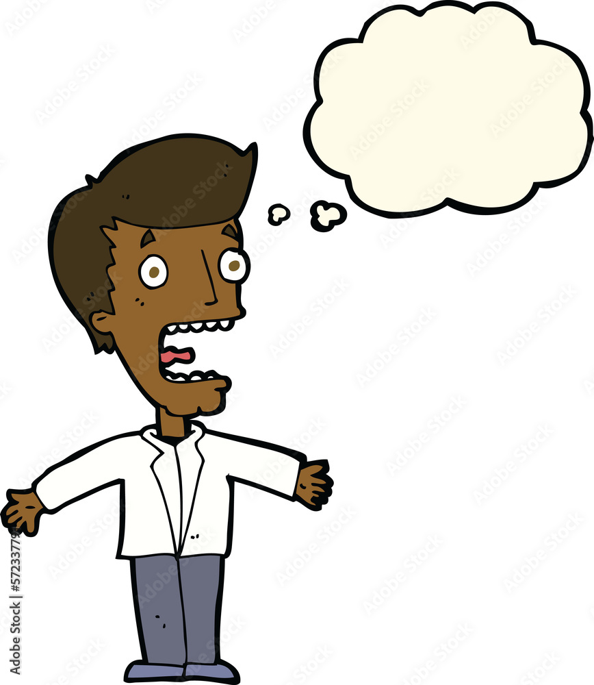 cartoon screaming man with thought bubble cartoon screaming man with thought bubble