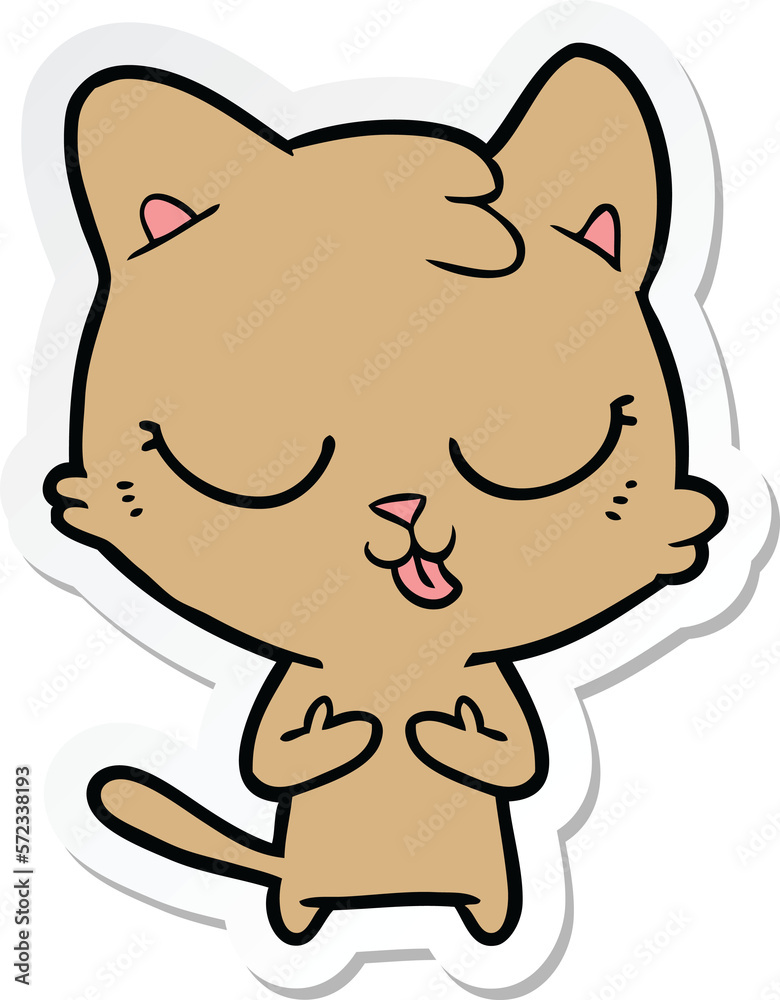 Fototapeta premium sticker of a cartoon cat