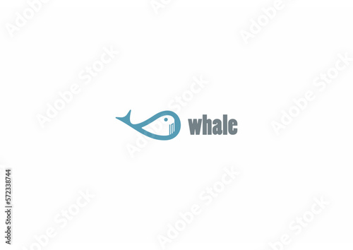 Template logo design with whale simple image