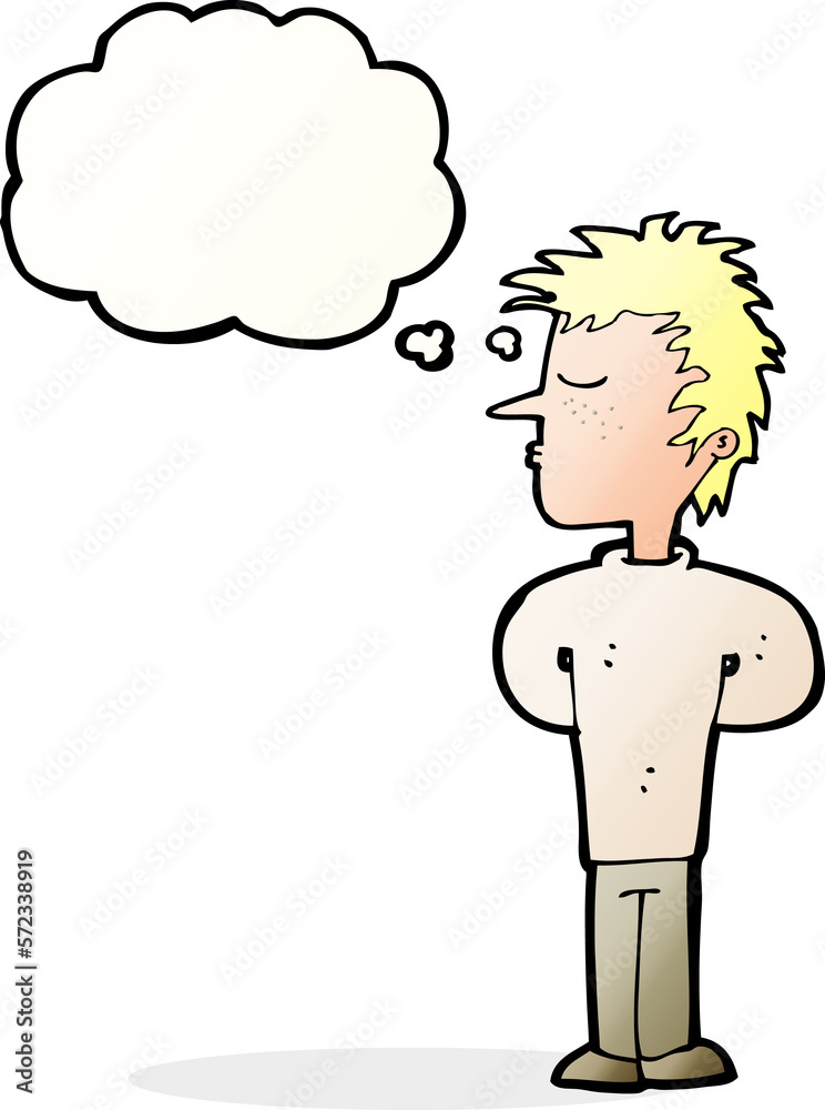 cartoon man ignoring with thought bubble cartoon man ignoring with thought bubble